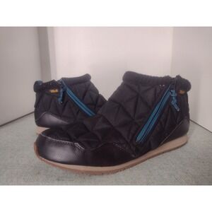 Teva Mid Moccasin Boots Camp Shoes Black‎ Quilted Side Zipper Mens Size 11